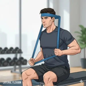 Guide for lateral resistance bands neck exercises to strengthen the side muscles and increase stability.