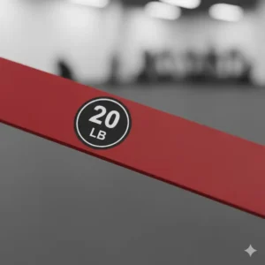 Detailed texture of a durable, non-snap latex set of 20 lb resistance bands, highlighting the high-quality material.