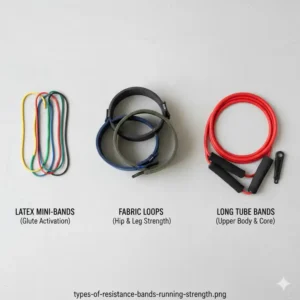 A comparison chart showing different types of the best resistance bands for runners.