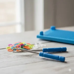 High-quality, durable metal loom tool and weaving hook designed for easy bracelet creation from the loom band shop.