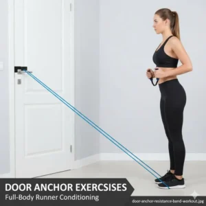 How to set up a door anchor with the best resistance bands for runners for home training.