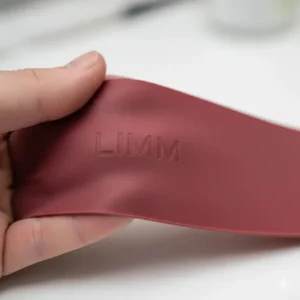 Close-up detail of the premium natural latex material used in the construction of limm exercise bands.