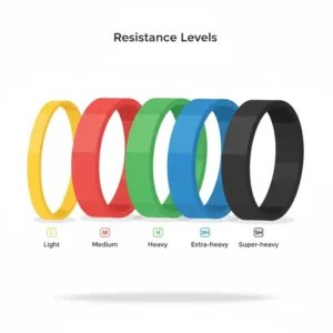 A complete set of colorful superband resistance band options showing different tension levels.