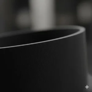 Close-up view of the durable non-slip material and thickness of a premium black exercise band.