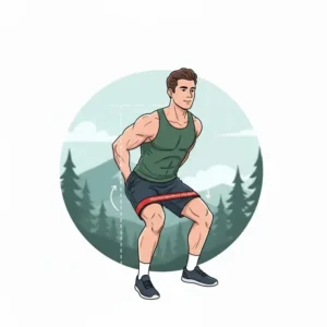 Proper squat technique demonstration using durable mountain resistance bands for added tension