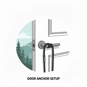 Detailed guide on how to set up a door anchor for your mountain resistance bands.