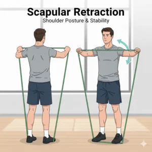 Strengthening the upper back and posture with these theraband shoulder exercises.