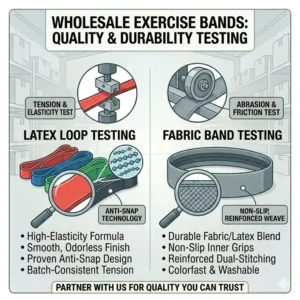 Technical quality control and durability testing processes for premium anti-snap wholesale exercise bands.
