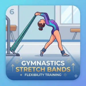 An illustration of a full stretching routine with gymnastics stretch bands.